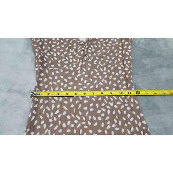 Petal & Pup Women's Size 4 Mocha Brown Franklin Midi Floral Dress Short Sleeve - Picture 9 of 9